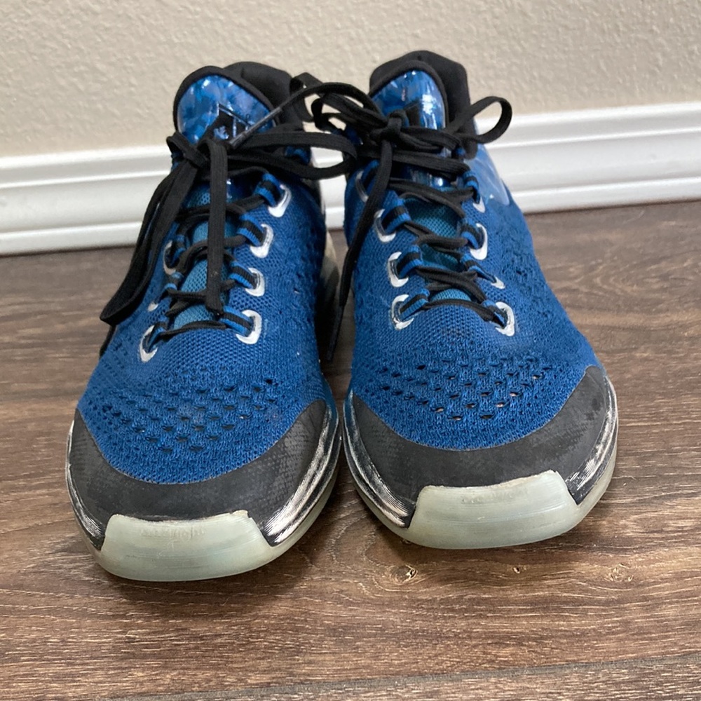 Adidas mens supportive basketball sneakers 9.5 EUC blue silver black - Picture 2 of 9